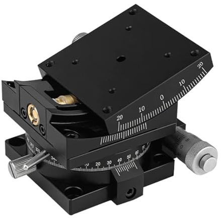 DPLWJPP Manueller Radian-Winkeltisch Goniometer Schwenktisch Messung der Verschiebung Radian Manueller Linearer Xy Achsen-Tisch für Optische Gerätepositionierung