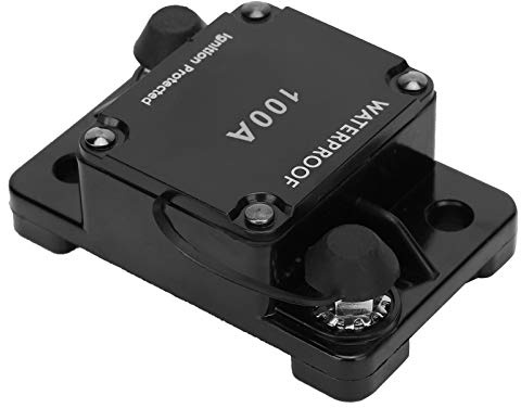 Dioche Disjoncteur ACircuit 12v 100a, Porte-fusible à Réinitialisation Automatique, Interrupteur Automatique étanche DC12-24V pour Systèmes de Protection Automobile et de Circuit (100A)