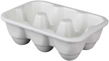 CALLARON Support à Œufs en Céramique 6 Compartiments pour Réfrigérateur, Boîte de Rangement Résistante Blanche, Cuisine et Pâtisserie