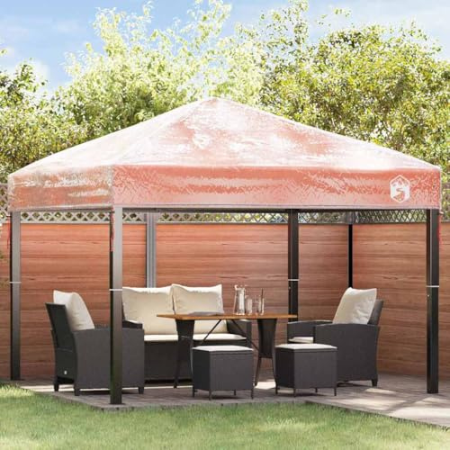 Teenpull Copertura di ricambio per gazebo, 300 x 300 x 26 cm, in PVC trasparente, impermeabile, copertura per gazebo da giardino, terrazza, tenda da giardino, pergola, protezione solare e pioggia