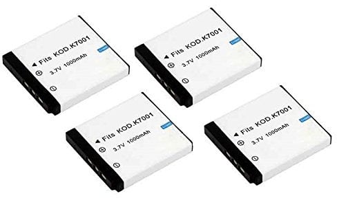 High Capacity - 4 x Rechargeable Battery for Kodak EasyShare M320, M340, M341, M753, M763, M853, M863, M893 IS, M1063, M1073 IS, MD41, MD853, MD863, MD1063, MX1063, V550, V570, V610 and V705 Digital Camera
