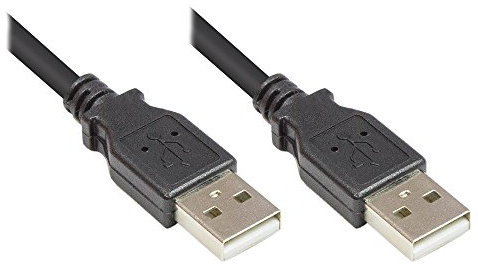 Anschlusskabel USB 2.0 Stecker A an Stecker A, 1m, schwarz, Good Connections®