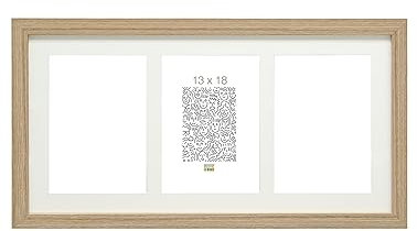 Deknudt Rahmen S66Kb3-13.0X18.0 Bilderrahmen Naturfarbe, 3Bilder Vertikal