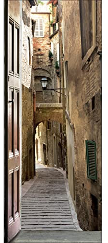 Plage 141002 Sticker Trompe l'œil Porte - Rue piétonne, 204 x 83 cm