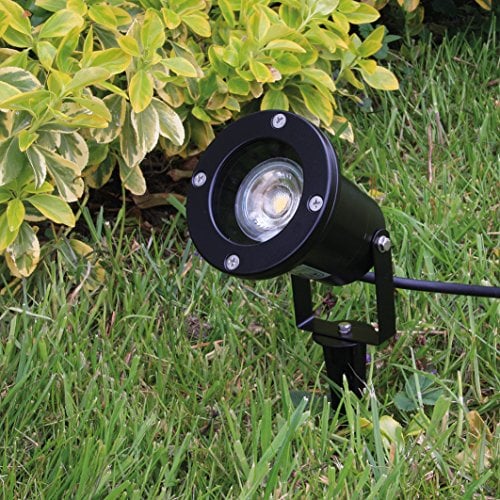 ChiliTec Gartenstrahler mit Erdspieß Aussen Gartenleuchte Schwenkbar mit GU10 Fassung IP44 Außenbeleuchtung Wegbeleuchtung 1,5m Kabel Schwarz Lieferung ohne Leuchtmittel