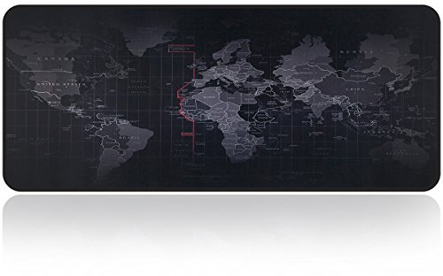 Qisan Large gaming Mouse Pad/Mat Extended Large Size Mousepad for Computer Laptop 31.5x11.8x0.15 Keyboard Pad Desk Pad with Anti-slip Rubber Base Rectangle Mouse Pad Mat-Map