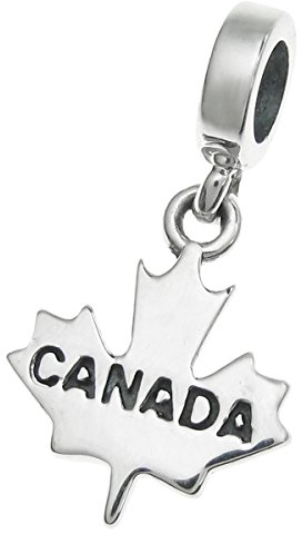 925 Sterling Silber Kanada Ahornblatt Dangle Bead für europäische Charm-Armbänder