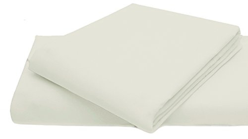 AmigoZone Cotton Percale Easy Care Polycotton Flat Sheet (Cream, Super King)