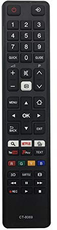 MYHGRC Replacement TOSHIBA CT-8069 Remote Control for Toshiba Regza LED LCD TV with Shortcut Buttons - No Setup Required