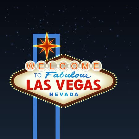 adrium Leinwand-Bild 50 x 50 cm: Nacht-Las Vegas-Schild mit Sternen. Vektor-Illustration (40762736)