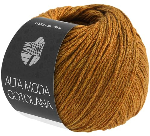 LANA GROSSA Alta Moda Cotolana | Edles Kettengarn aus 45% Schurwolle (Merino superwash), 45% Pima Baumwolle & 10% Polyamid| 50g Wolle zum Stricken & Häkeln | 150m Garn FB 25