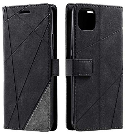 SONWO Funda para Realme C11, Flip Folio Libro Cartera Carcasa para OPPO Realme C11 Cáscara de TPU, con Cierre Magnético, Ranura para Tarjeta, Negro