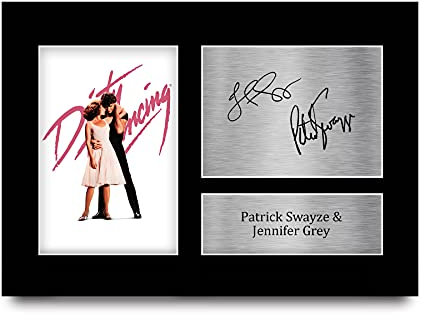 HWC Trading A4 Patrick Swayze & Jennifer Grey Dirty Dancing Geschenke Gedruckt, Signiert Autogramm Bild Für Film-Erinnerungsstücke-Fans - A4 Eingerahmt