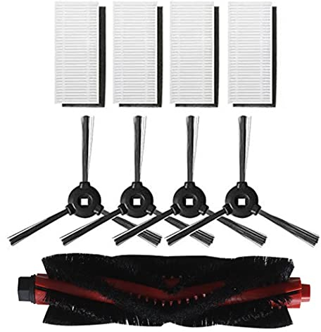 Chuancheng Parti di ricambio per robot aspirapolvere Lefant M520 M501-B M501-A M571 T700 T800 K7, 1 spazzola a rullo, 4 spazzole laterali, 4 filtri HEPA