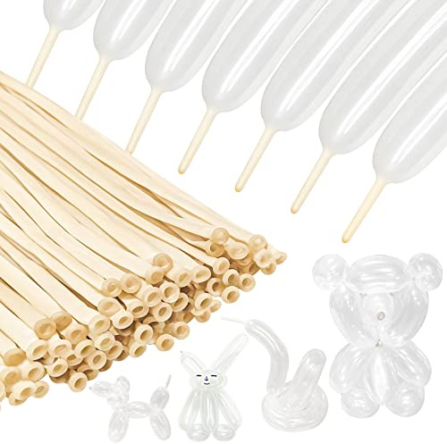 100Pcs clear 260 Balloons Clear Long Skinny Latex Balloon for Animal Ballons, Premium Quality Balloons for Beginners Baloons Making Kid's Carnivals Party Decoartion