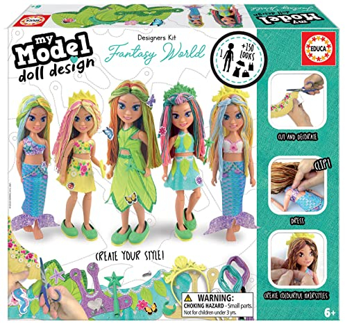 Educa 19169, My Model Doll Design Fantasy Puppe, DIY, Puppen selber Machen, Bastelset für Kinder ab 6 Jahren