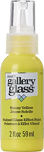 FolkArt Gallery Glass Paint 2oz-Sunny Yellow, (19779)