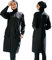 IBTOM CASTLE Bescheidene Bademode, muslimischer Badeanzug für Damen, volle Abdeckung, langer Blumendruck, islamischer Hijab, Burkini, 3-teiliges Set, Damen-Strandkleidung, Surfen, Schwarz – Tasche, M