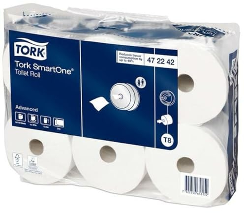 Tork SmartOne Toilet Roll 2-Ply White 1150 Sheets (Pack of 6) 472242
