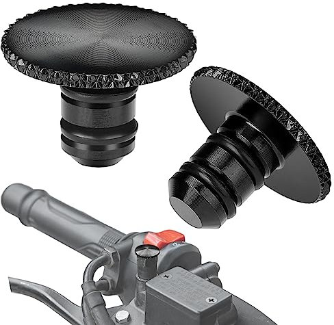 KEMIMOTO Lot de 2 Vis de Rétroviseur, Universel M8 CNC Aluminium Anodique Oxydation Rétroviseur Moto Miroir Aveugle Bouchon Boulons Filetés Carénage Boulons B