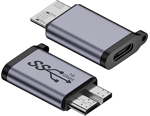 CY Adapter USB-C USB 3.1 Typ C Buchse auf Micro USB 3.0 Stecker Datenadapter 10Gbps Datenleistung mit Kette für Laptop SSD Disk
