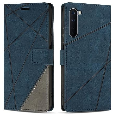 SONWO Hülle für OnePlus Nord 5G, Premium PU Leder Handyhülle Flip Case Wallet Silikon Schutzhülle Klapphülle für OnePlus Nord 5G, Blau