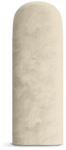 Muralo Wandkissen Gepolstert, Oval, Wandpolster, Samt - 30x60 cm, Creme | Wandpaneel, ideal als Bettkopfteil oder Lendenkissen - für Schlafzimmer und Wohnzimmer, einfache Anbringung mit Montagekleber