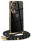 Mkej Coque pour Honor 90 avec Cordon de Collier, Motif Coeur d'amour TPU Housse, Collier RéglableTéléphone Portable Lanyard Case, Or Noir