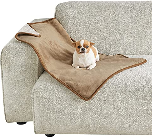 LE SURE Hundedecke Wasserdicht，60x80cm wasserdichte Decke Sofa,Kamel | Hundedecke für unterwegs, kleine Hunde Decke Fleece waschbar, Katzendecke flauschig und weich für Bett, Auto, Outdoor