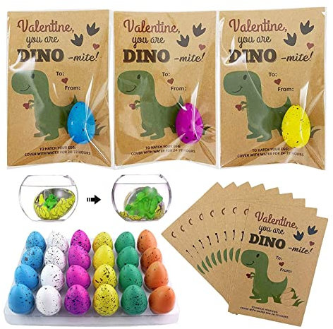 Schlüpfende wachsende Eier, 24 Stück, wachsen i Wasser, Dinosaurier-Eier, Dinosaurier-Ei, schlüpfendes Dino-Ei, wachsen im Wasser, Riss, schlüpfender wachsender Dino