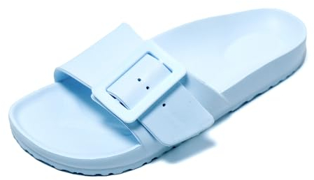 JOMIX Badelatschen Damen Schlappen Sandalen Sommer Bequeme Leichte Badeschuhe Sommer Slipper Schuhe (Azurblau, 41 EU, SD2002)