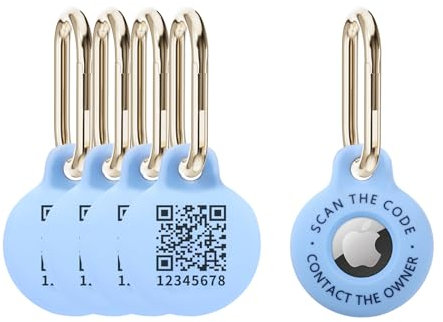 PIKEEPER Airtag-Halter mit intelligentem QR-Code, langlebige Silikon-Airtag-Hülle, Schlüsselanhänger, personalisierte Airtag-Halter, Gepäckanhänger in einem, für Schlüssel, Koffer, Rucksäcke und Ihre