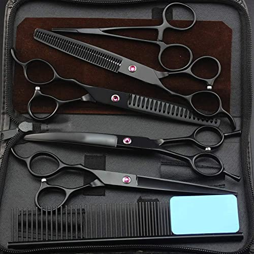 SUNMME Linkshänder-Profi-Friseurschere, Haarscheren-Set, Friseur-Schneideschere, Effilierschere, 7,0-Zoll-Set