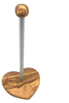WC-Rollen-Ständer Klassik mit Sockel aus Olivenholz in Herzform