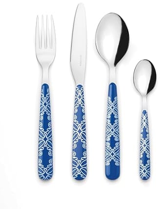 Guzzini - FUSION Set de 24 Couverts - Bleu Méditerranée - 28195076