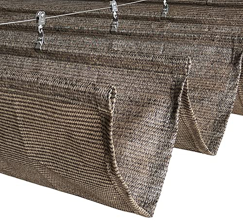 OHaGin Einziehbare Sonnenschutz-Überdachung, verschiebbares Wellen-Markisensegel (ohne Stützstange), Pergola-Sonnenschutz für den Außenbereich, 95% UV-Block für Spalierdeck (Farbe: Braun, Größe: 1
