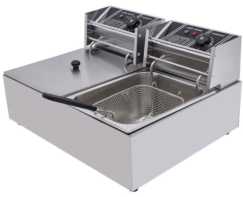5000W Friteuse électrique professionnelle en acier inoxydable Electric Deep Fryer 12L Commercial Stainless Steel Restaurant Fry basket,Convient aux restaurants, aux snack-bars et aux hôtels