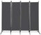 Herrselsam Paravent, Raumteiler klappbar freistehend Sichtschutz, Trennwand 200 x 170 cm, Raumtrenner Umkleide Sichtschutz Stellwand für innen Outdoor Garten Balkon Terrasse, Anthrazit