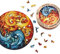 MagicHolz – Holzpuzzle Mandala Feuer und Wasser – rundes Holz Puzzle Ø 47 cm – besondere Geschenkidee für Erwachsene & Kinder – inkl.Premium Holzbox