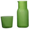 Bedside Water Carafe and Glass Set 500ml Clear Green Glass Bedside Water Decanter with Tumbler Glass Spout Decanter with Cup for Office Bedside Table Jugs