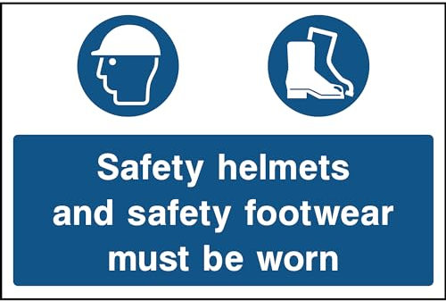 Safety and Footwear Sign- 3mm Aluminium sign 594mm x 420mm, A2 - Qty1