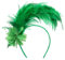 MWOOT Feder Haarschmuck Haarreif, 1920er Fascinator Kopfschmuck für Damen, Grün Feder 20er Jahre Stirnband mit Künstlichen Blumen für St. Patricks Day Karneval Cocktail Hochzeit Tee-Party Accessoires