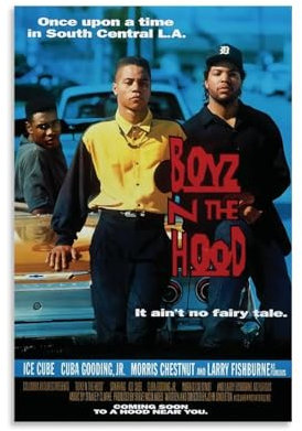CDAXHOZ Boyz N The Hood Poster, Wand-Hotel, Kunst-Dekoration, Gemälde, Wohnzimmer-Dekoration, Schlafzimmer, Gemälde, Badezimmer, Bar, Theke, Poster, 50 x 75 cm, ungerahmter Stil