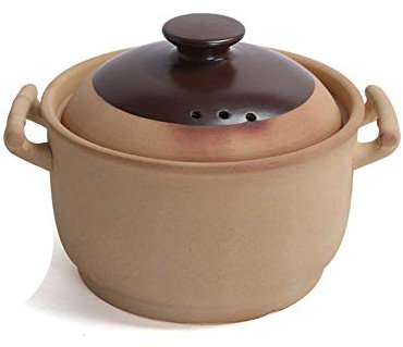 ZGYOZMNG Traditioneller unglasierter Keramik-Auflauf, hitzebeständiger Schongarer, antihaftbeschichtet, gesunder Topf, D 2,3 l (Q 2,1 Qt/2 l) (J 0,52 Qt/0,5 l) (K 5,3 Qt/5 l)
