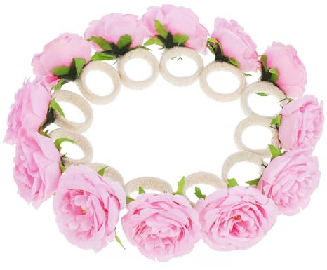 ABOOFAN Serviettes À Fleurs Réalistes 12 Porte-Serviettes Floraux Boucles Décoratives pour Serviettes Décoration De Table Élégante