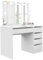 GREKPOL 5 Schubladen Schminktisch mit Beleuchtung - Weiß Glanz Schminktisch mit Spiegel - Dressing Table with Mirror - Frisiertisch - Schminktisch mit Schubladen - Kosmetiktisch - Dressing Table