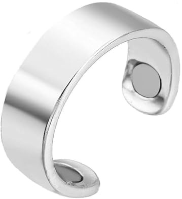 Czticle Copper Mag Prostate Therapy Ring, Prostate Therapy Ring, Adjustable Blood Glucose Control Ring, Elegant Titanium Magnetic Therapy Ring, Sporty Copper Ring for Fingers Thumb (silver)