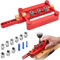 6/8/10mm Selbstzentrierende Holzbearbeitungs Dübellehre Kit – Präzise Positionierung für Holzarbeiten, Ideal für Holzbearbeitung Schreiner Flächenverbindungen und Exakt Dübellöcher