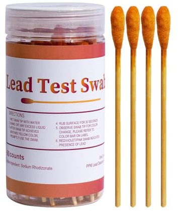 Blei-Test – Schütteln Sie überschüssige Flüssigkeit auf das Wattestäbchen mit der Hand, Testset zur Überprüfung von Blei für empfindliche Farben | Metall, einschließlich Spielzeug