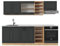 Vicco Küchenzeile R-Line, Anthrazit Landhaus/Goldkraft Eiche, 240 cm, AP Marmor